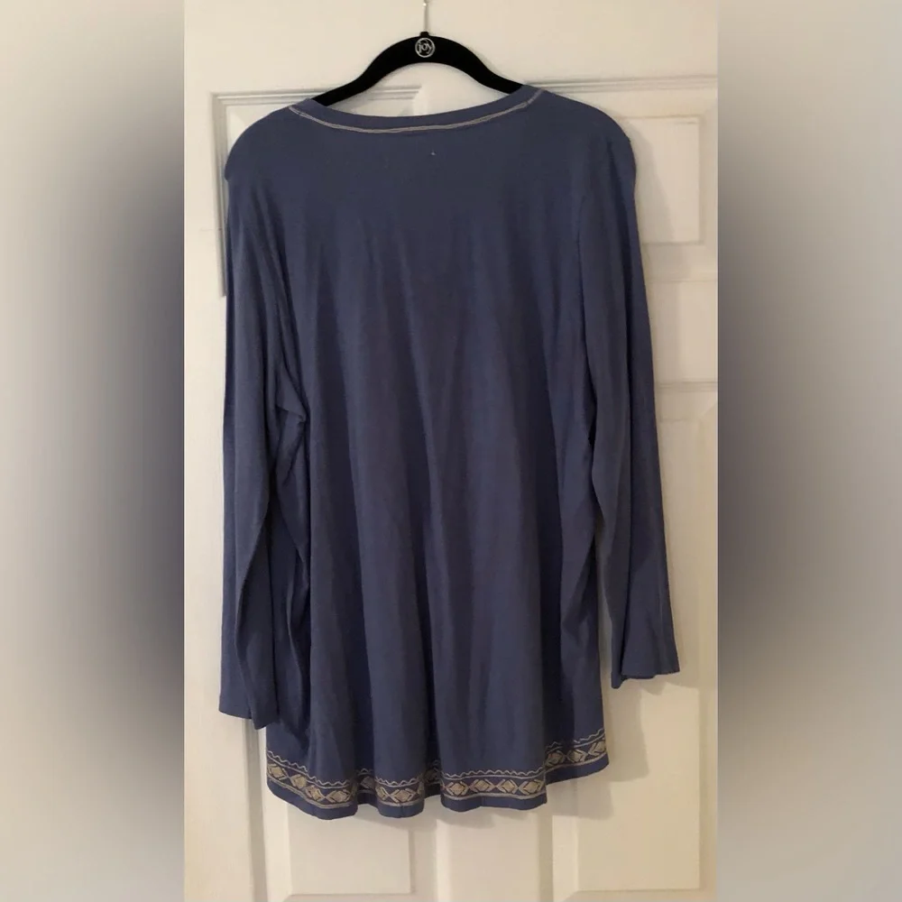 NWT Top Sigrid Olsen Long Sleeve Embroidered - Picture 4 of 7